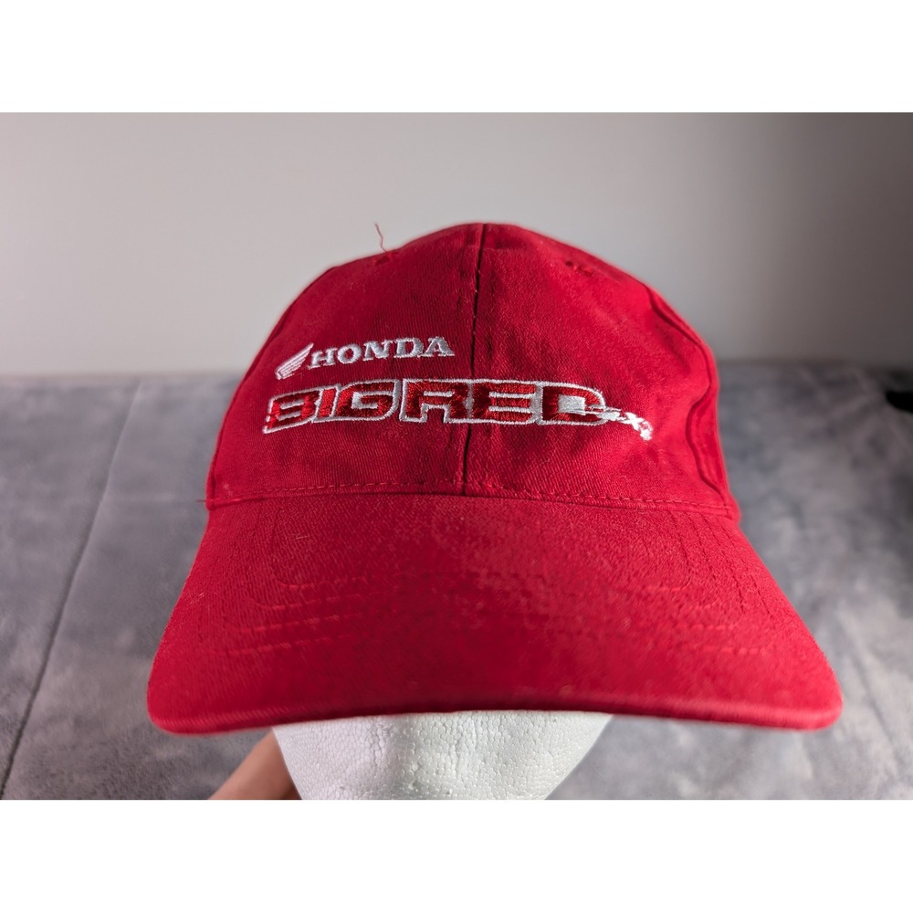 Honda Big Red Baseball Cap Red Embroidered Logo Adjustable Hat Mens Womens